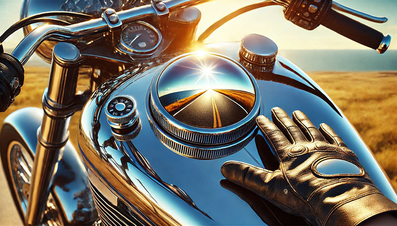 Chrome Tank Gleaming in the Sun